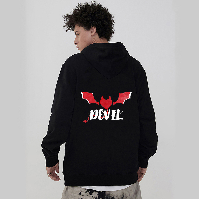 anjo demônio hoodies combinando casal hoodie definir seu dela hoodies preto hoodies para namorados namoradas