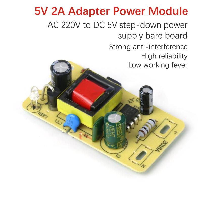Description Picture 2 of item5V 2A Adapter Switching Power Supply Module AC 220V To DC 5V Step-Down Power Supply Board Bare Board