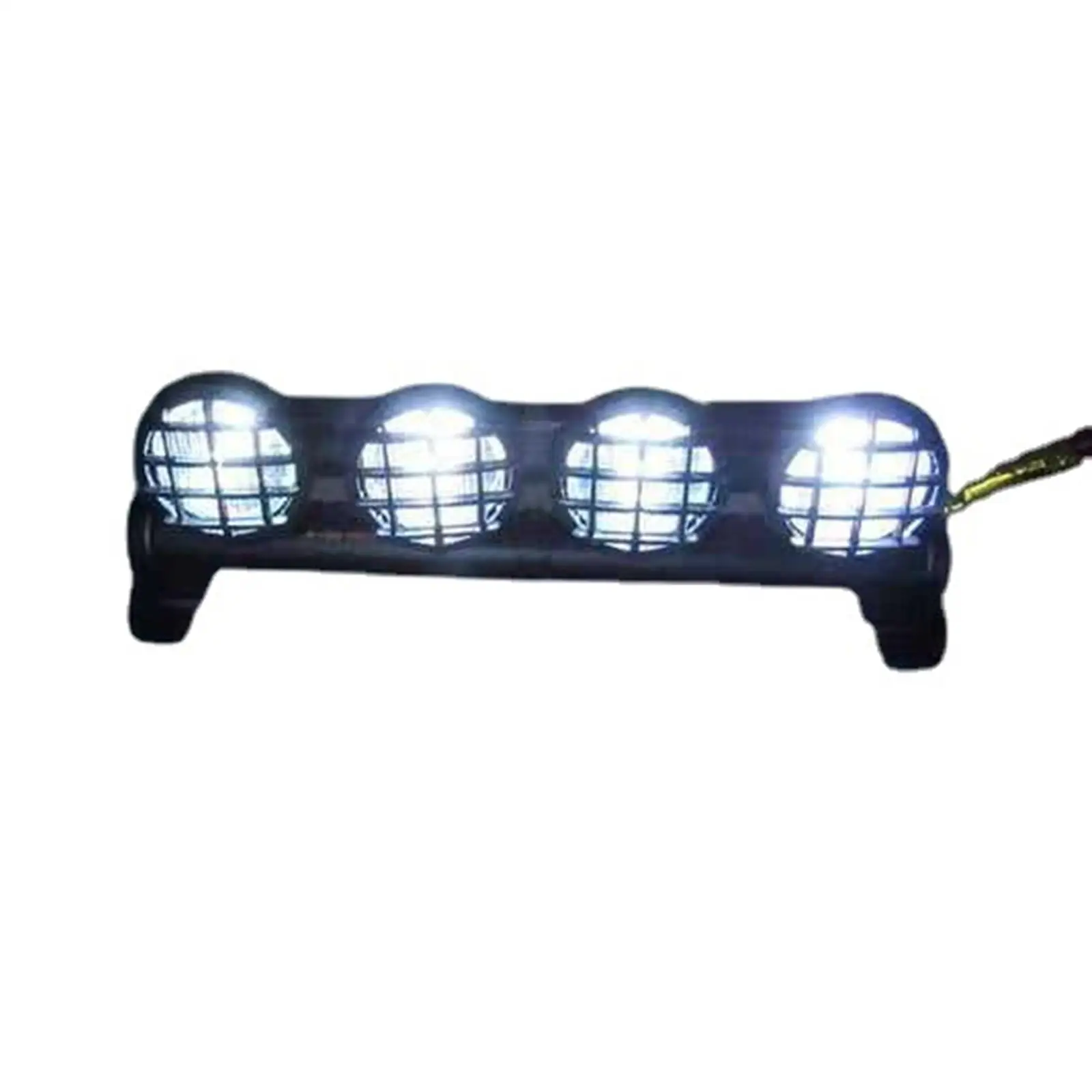 4 LEDs Light Bar Roof Lamp, Metal Multi Function White Light Spotlight for D90 D91 D99S RC Car 1/10 1/12 Scale Crawler Parts