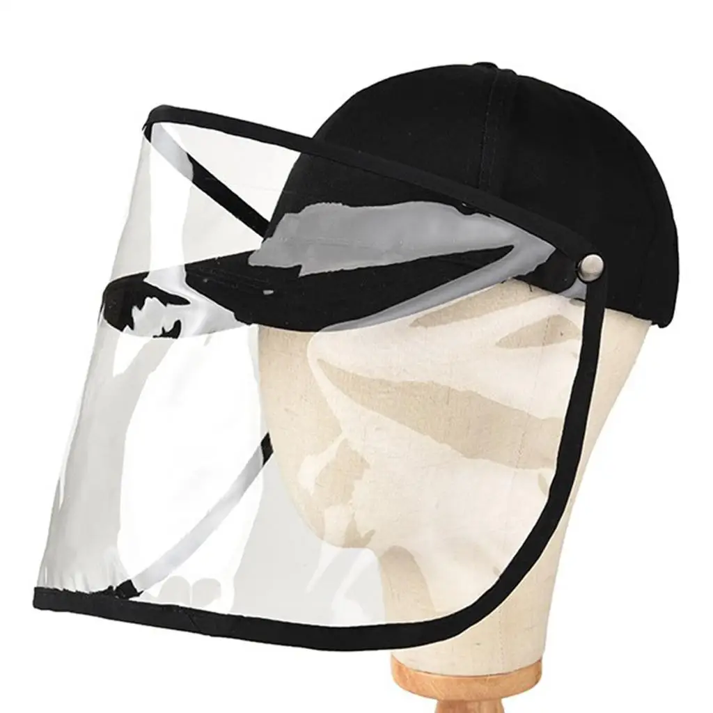 Anti-spitting Hat Dustproof transparent cover Anti-Saliva Anti-Fog Baseball Cap Black