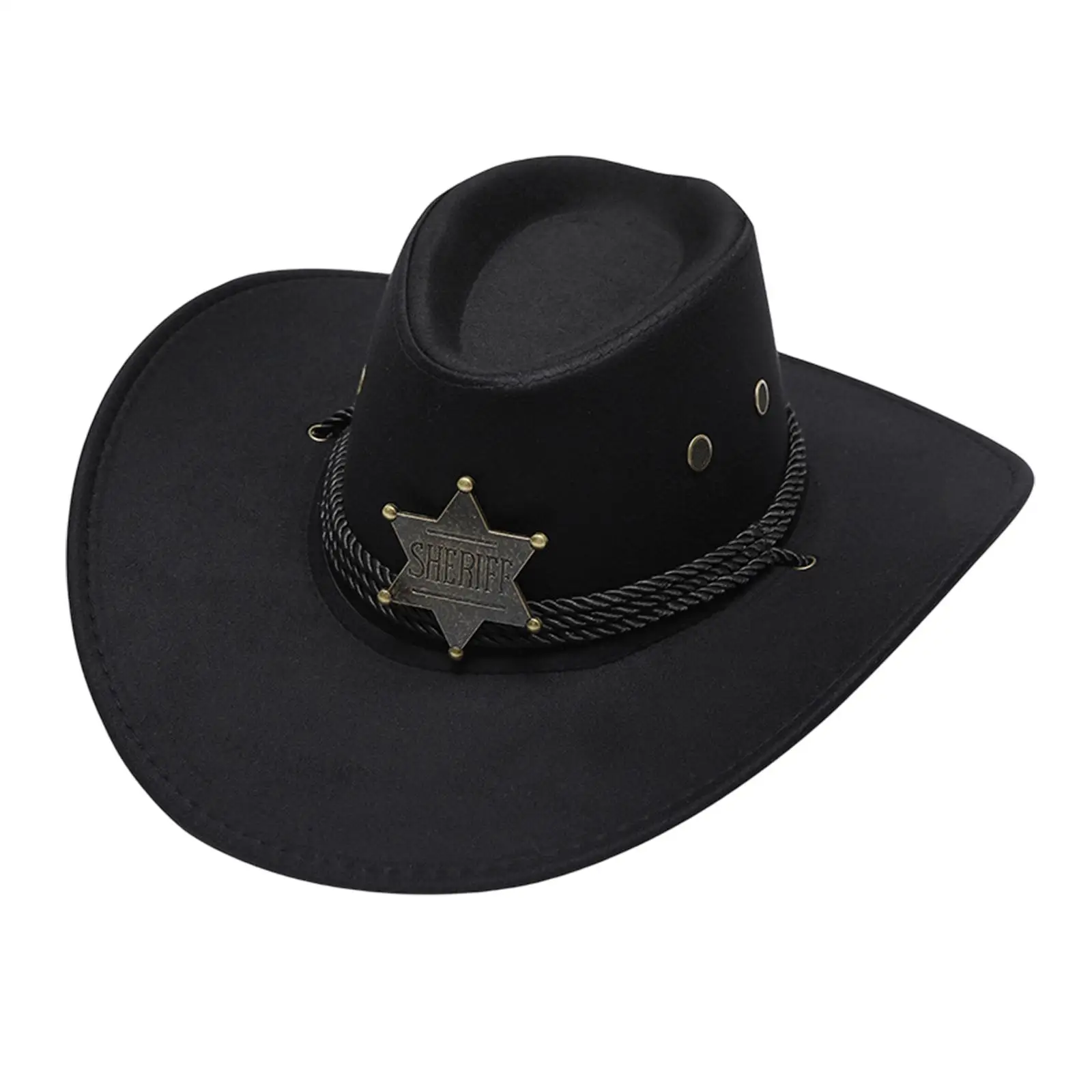 Cowboy Hat Wide Brim Unisex Adult Comfortable Sunhat Cowgirl Hat Sun Hat for Fishing Street Holidays Hiking Stage Performance