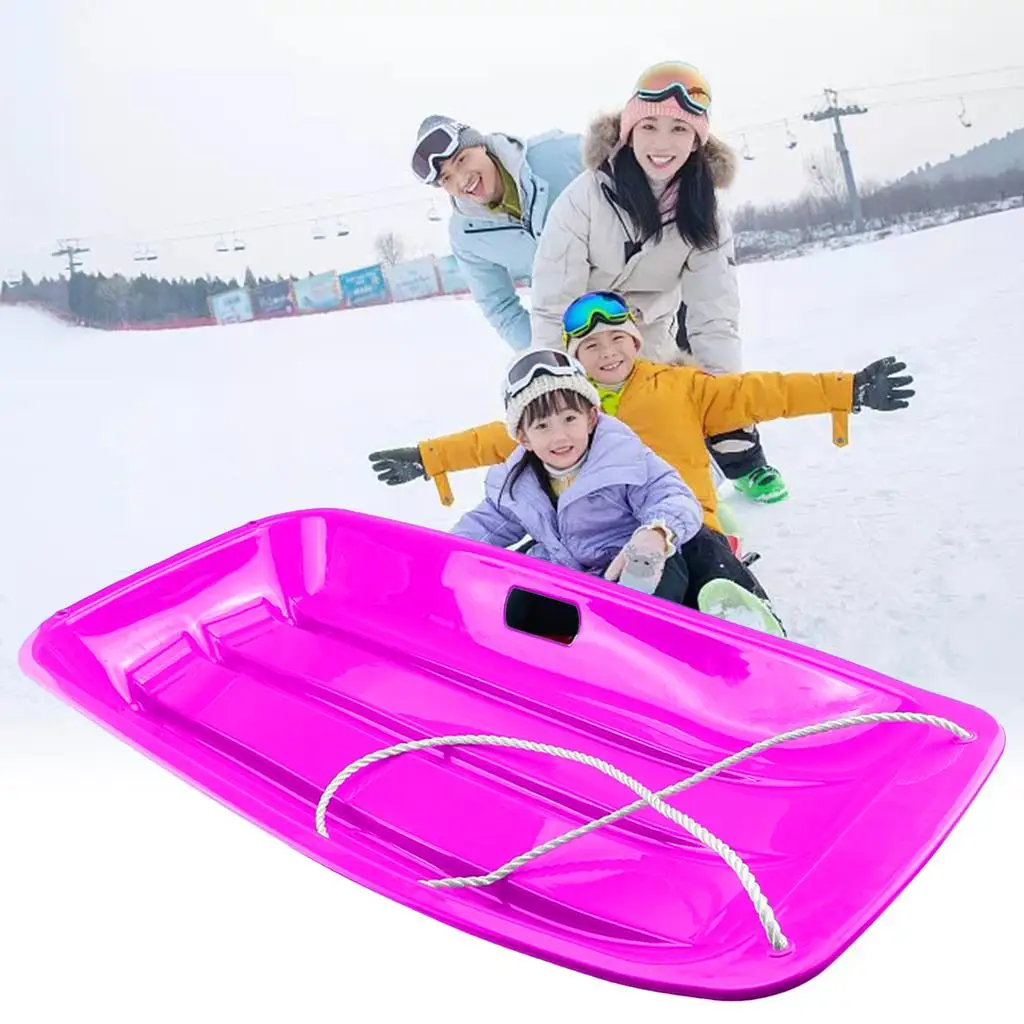 Snow Sled for Kids Adults Toboggan Sledge Pull Rope Luge Winter Toy Grass Sand Sliding Boat Board Ski Pad Flying Sleigh