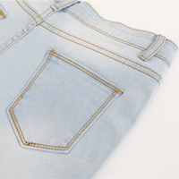 Women’s High-Waist Pencil Pants in Vintage Style Jeans color: Dark Blue|Light Blue|Blue