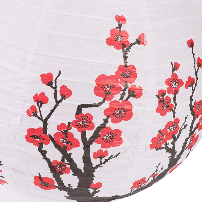 Description Picture 4 of item30cm Plum Blossom Round Paper Lantern Lamp Shade Chinese Antique Paper Lantern New Year Paper Lampshade Home Decor
