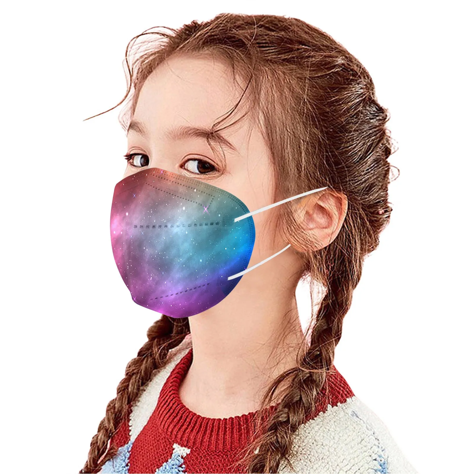 10PC Children's Mask Tie Dye Printing Mask Disposable Mask Industrial 5Ply Earloop Personal Face Mask Mascarillas Halloween cute halloween costumes