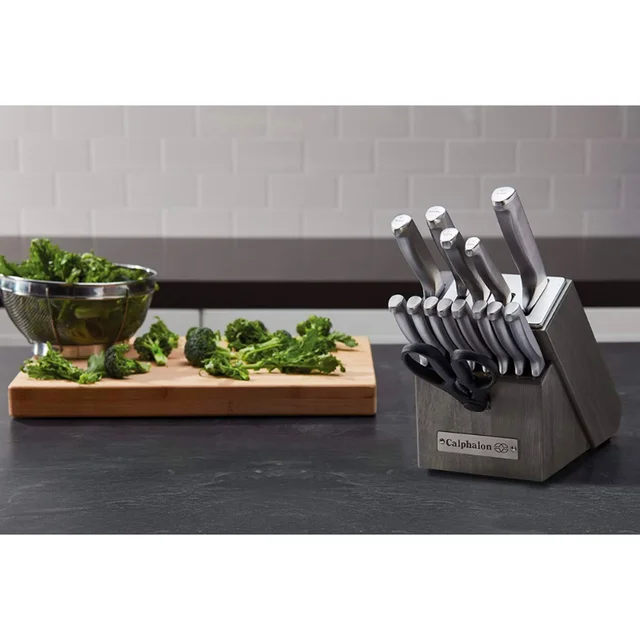 Chicago Cutlery Precision Cut 15-Piece Kitchen Knife Set with Wood Block  chef knife knives kitchen - AliExpress