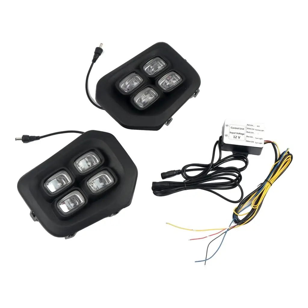 Set of 2 LED Daytime Running Lights Turn Signal Fog Lamp Fit for 16-18