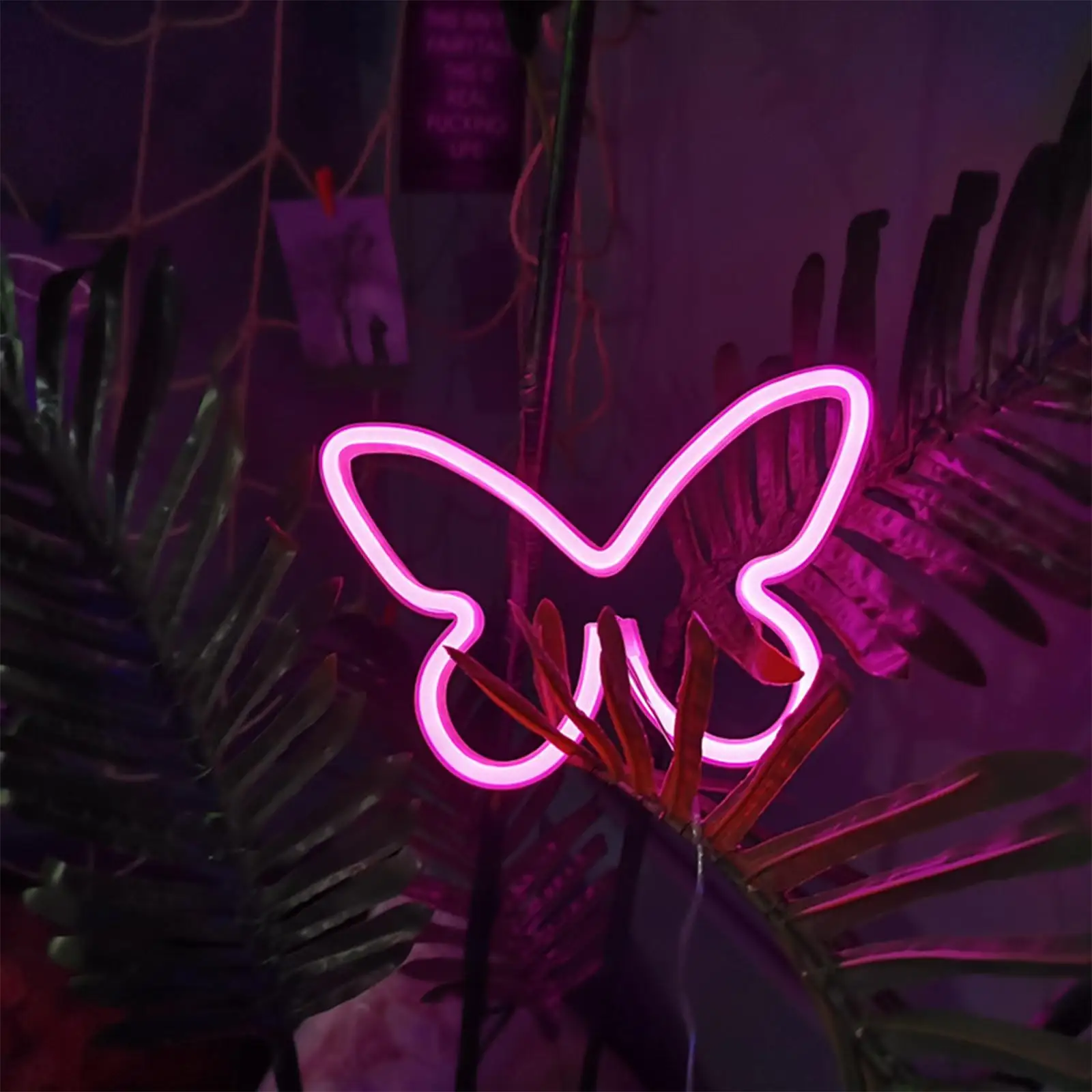 Butterfly Neon Lamp Sign Night Light Lamp Wall Hanging Neon Lamp for Birthday Party Living Room Bedroom Bar Decoration