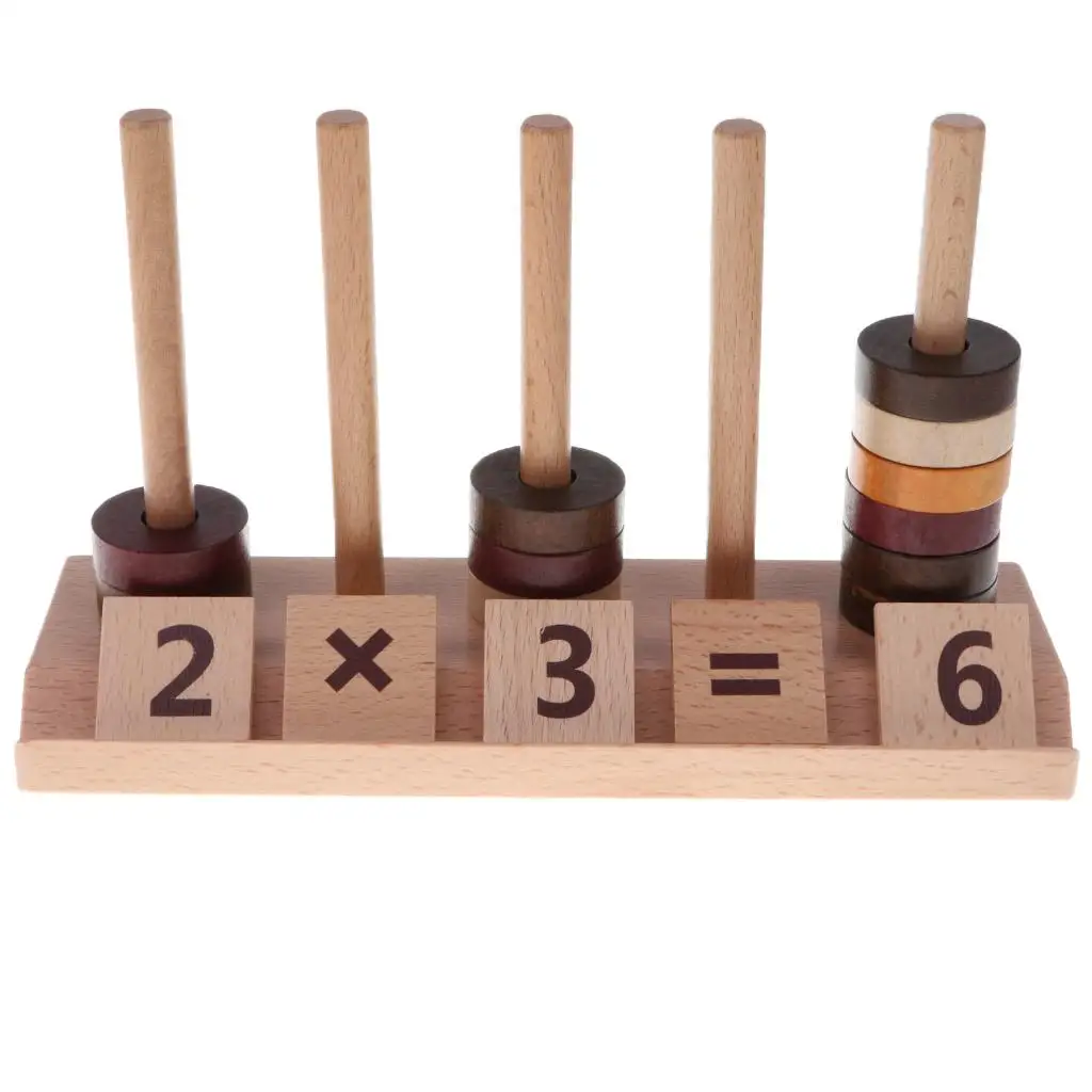 76pcs Wooden Montessori Numbers Counting & Calculating Mathematics Blocks Children Kids Math  Activity