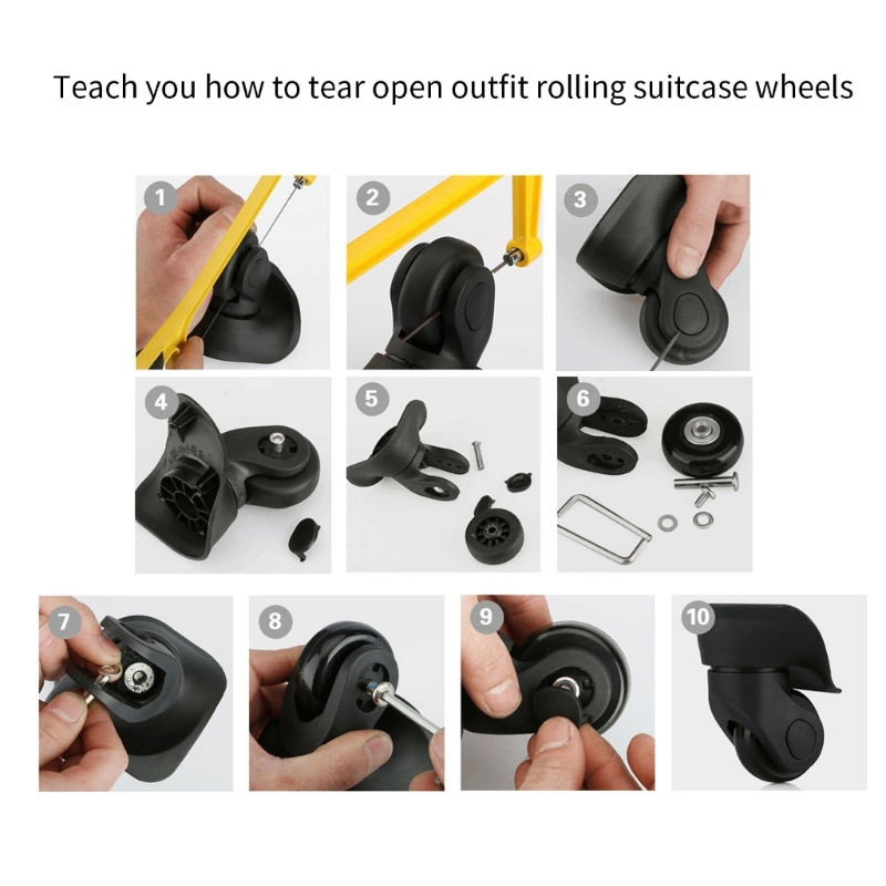 1 pc Universal Koffer Rad wagen Reise flexible Stumm schaltung Gepäck Koffer Schwenk rad Ersatz Reparatur zubehör – Detail 4