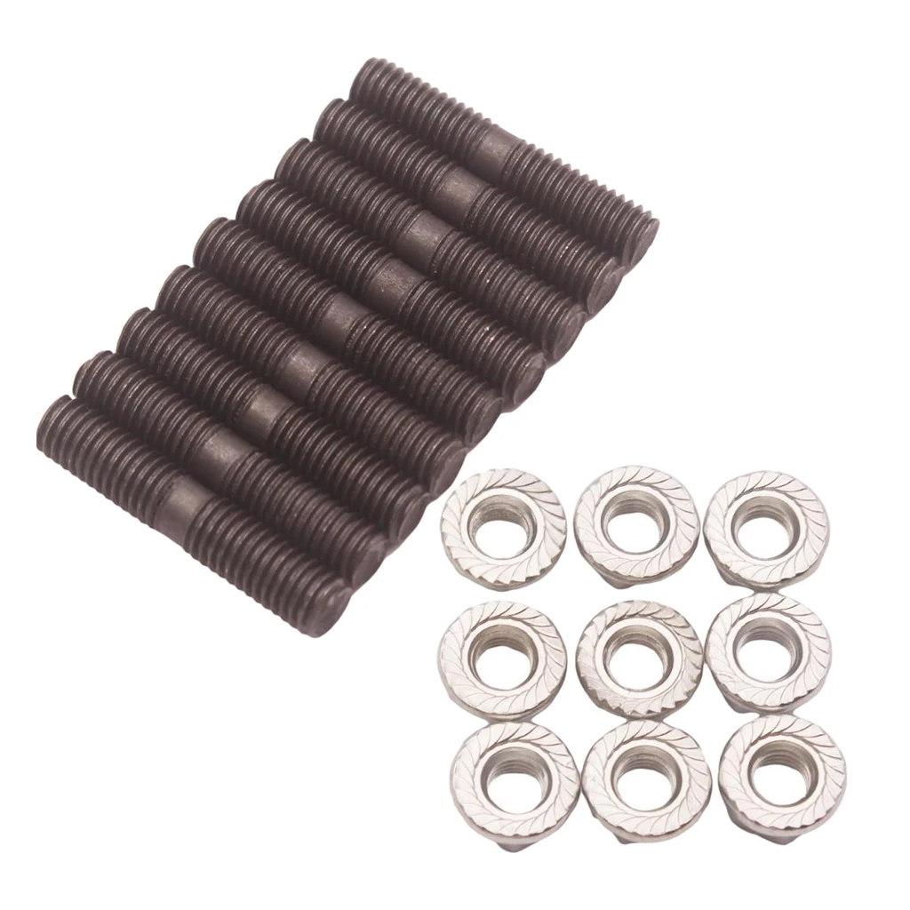 9x STAINLESS STEEL STUDS NUTS KIT for  S13 S14 S15 CA18  T2 T25 Tu