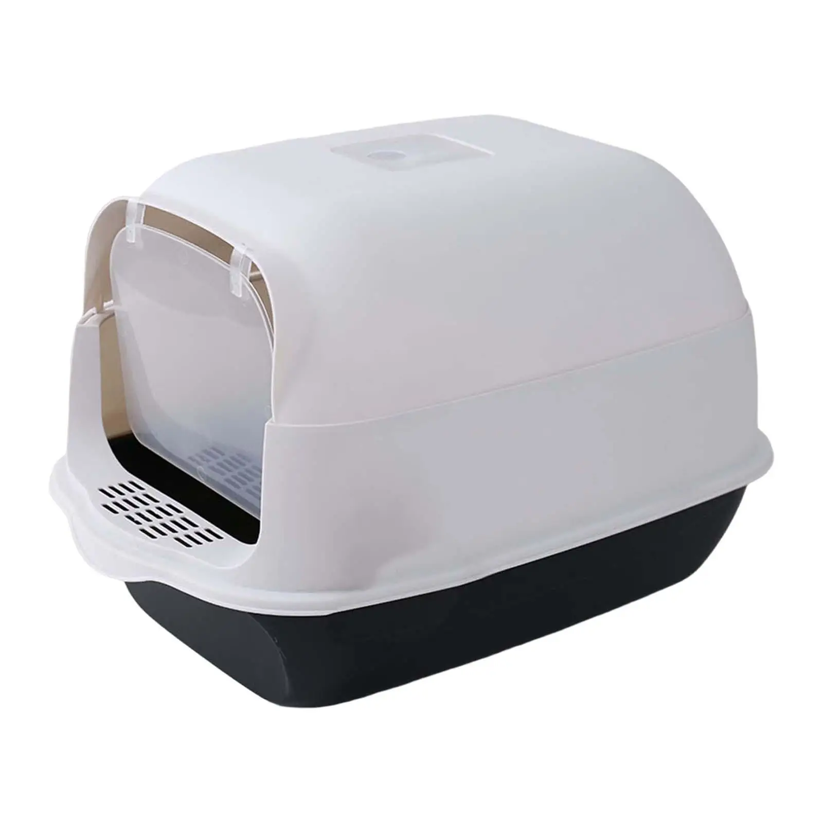 Semiclosed Cat Litter Box Tray Easy to Clean with Door Supplies Cleaning House Toilet for Kitten Kitty Rabbit Pet Room