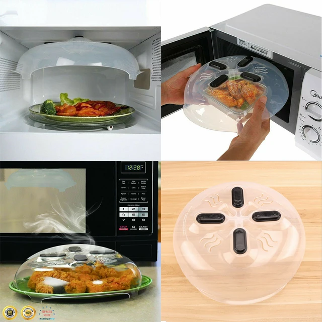 Splash Proof Microwave Cover Heat-resistant Magnetic Microwave Cover with  Anti-scald Handle for Kitchen for Microwave - AliExpress