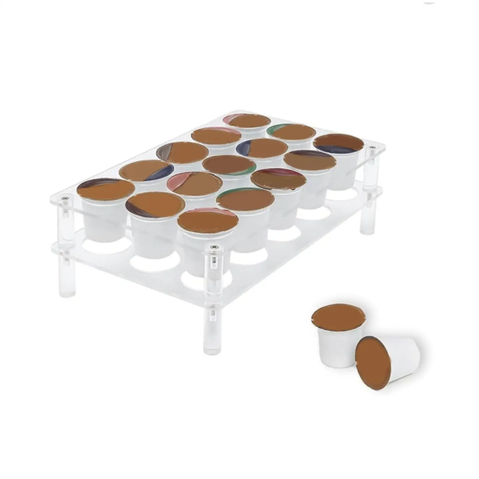 2 Pieces Coffee Pod Organizer Organizer Drawer Insert Flat Countertop for Birthday Party Cup Holder Countertop Acrylic Pod Tray
