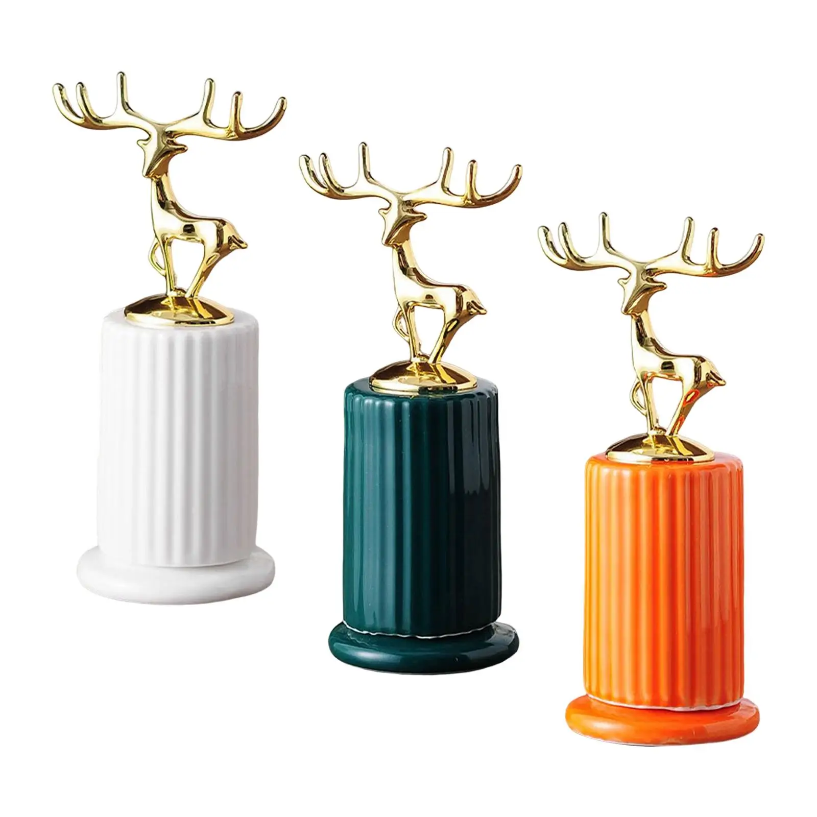 Toothpick Holder Storage Container Deer Figures for Living Room Kitchen Cafe