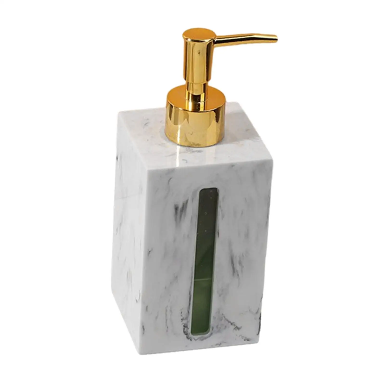 Hand Soap Liquid Dispenser Sturdy Resin Refill Marble Texture Manual Soap Dispenser for Countertop Kitchen Bathroom Laundry Room