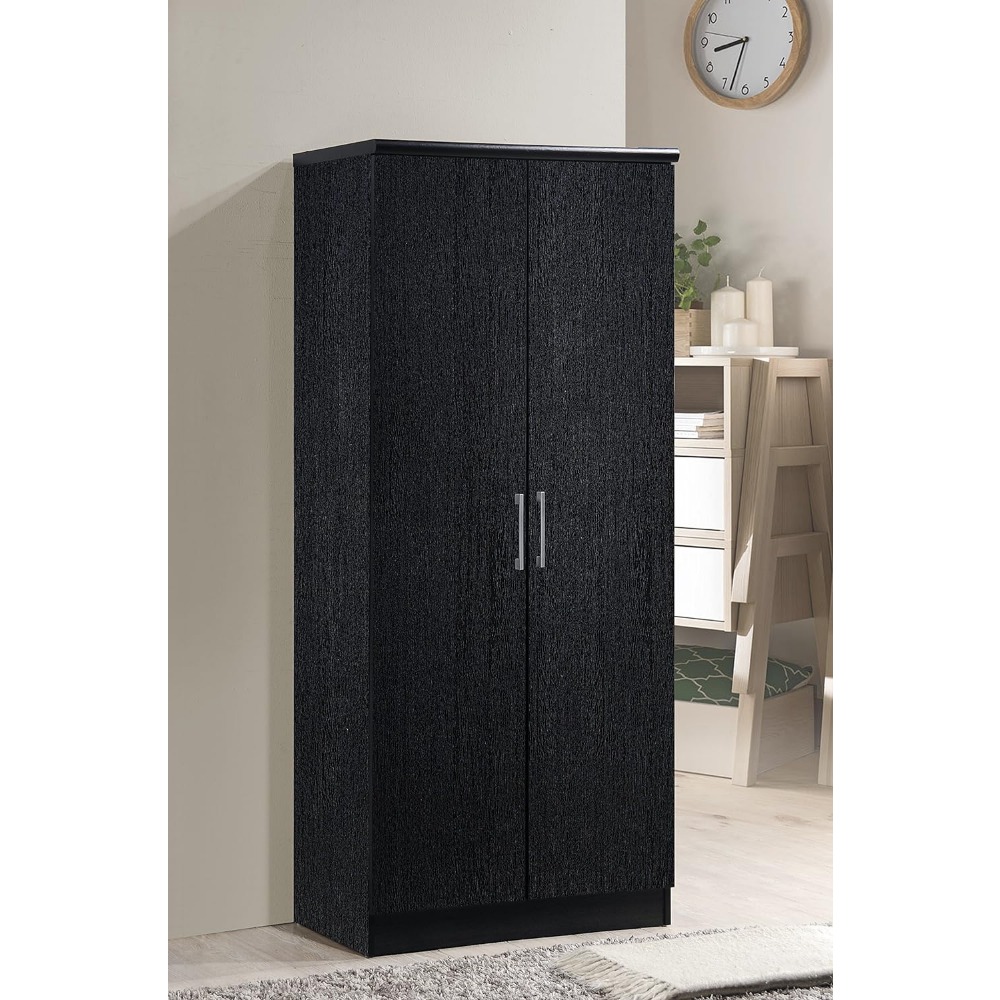 Title 1, Black Open Cabinet IMPORT 2 Door Wardrobe With ...