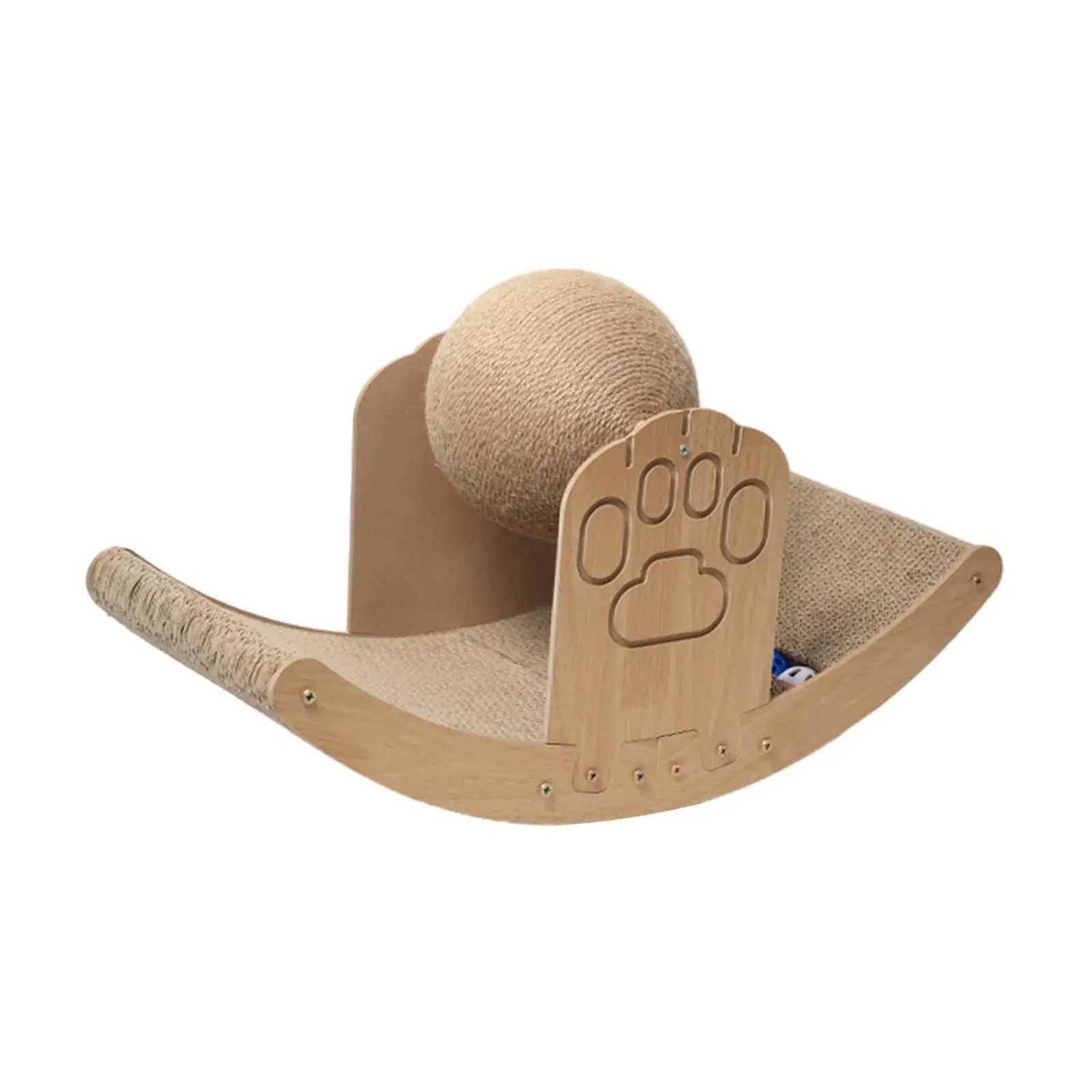 Scratching Board with Sisal Cat Scratching Ball Grinding Paws Toys and Solid Wood Frame Cat Scratching Pad for Indoor Cats