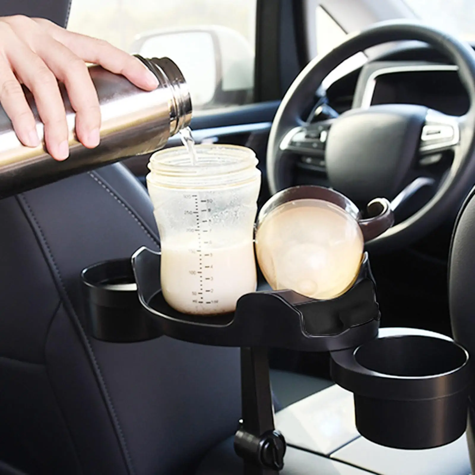 Car Cup Holder Food Tray Adjustable Phone Holder 360 Swivel Cup Holder Fit for Journey Eating Coin Car Styling Most Vehicles
