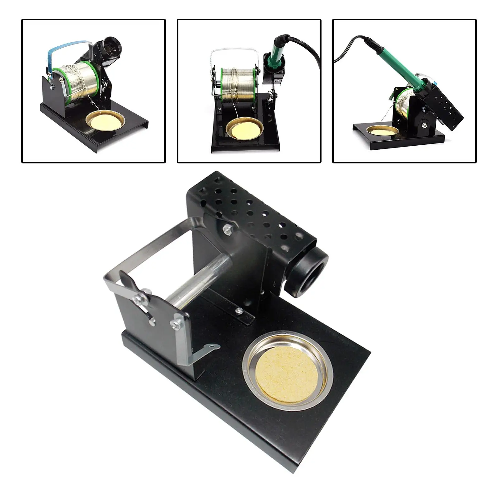 High Temperature Resistance Soldering Iron Stand Holder with Tip Cleaning Sponge