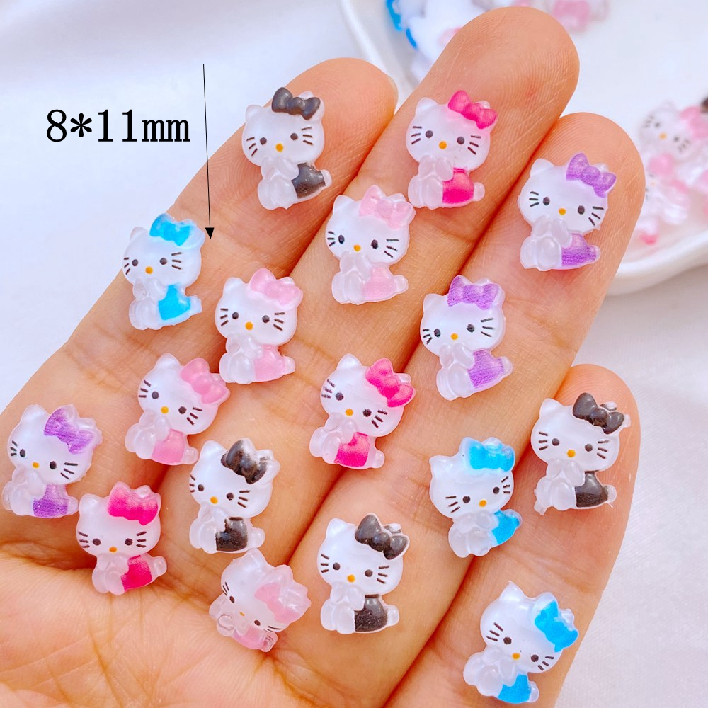 Best of 50 Pieces Of Kawaii Cartoon Bowknot Cat Nail Art Charm Flower Sweet 3D Nail Art Decoration Charm Luxury DIY Accessories Reviews & Tips - Image 2