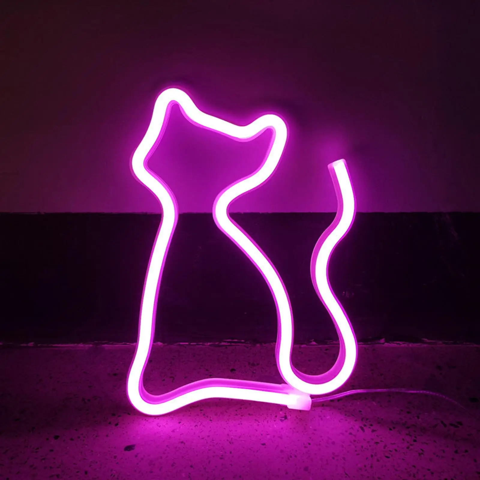 Cat Neon Lamp Sign LED Night Light USB Battery Powered Wall Hanging Neon Lamp Bar Birthday Party Bedroom Photo Props