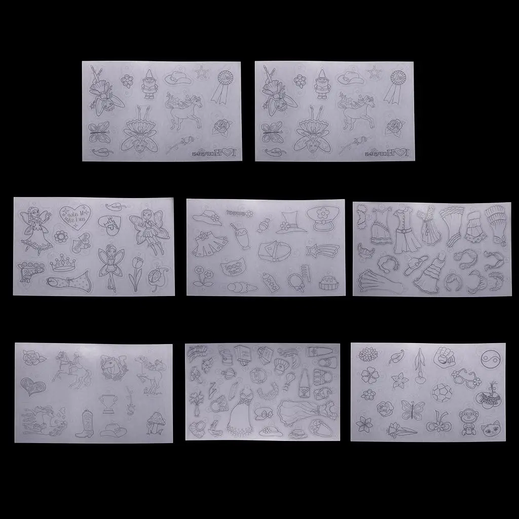 8 Sheets Lots Designs  Heat Shrink Plastic Films Printable Shrink Paper Sheet