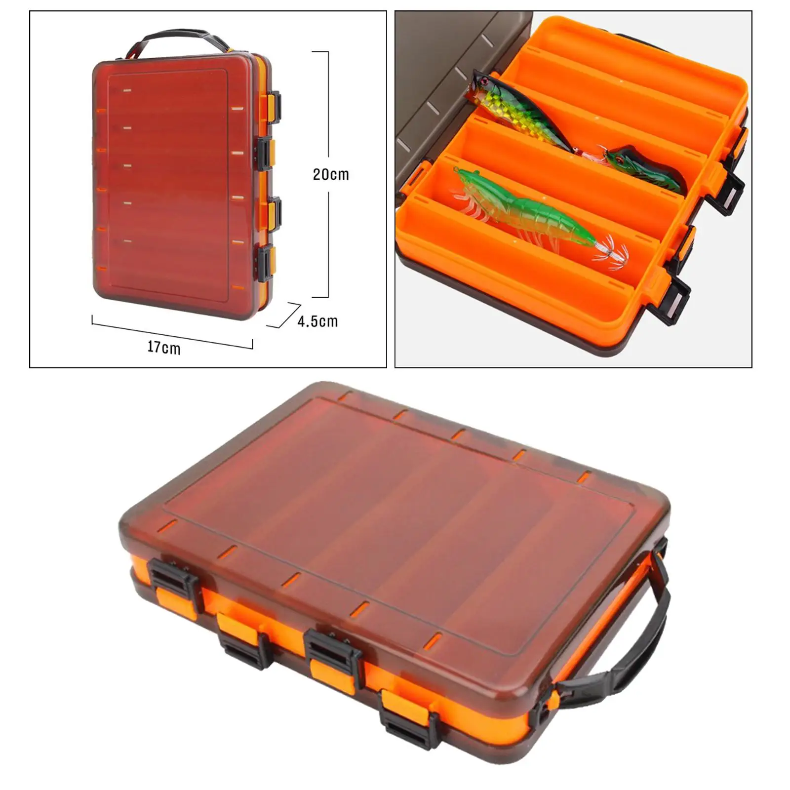 Reversible Lure Case Double Sided    Storage Box High Strength  Fishing Tackle Accessories Box