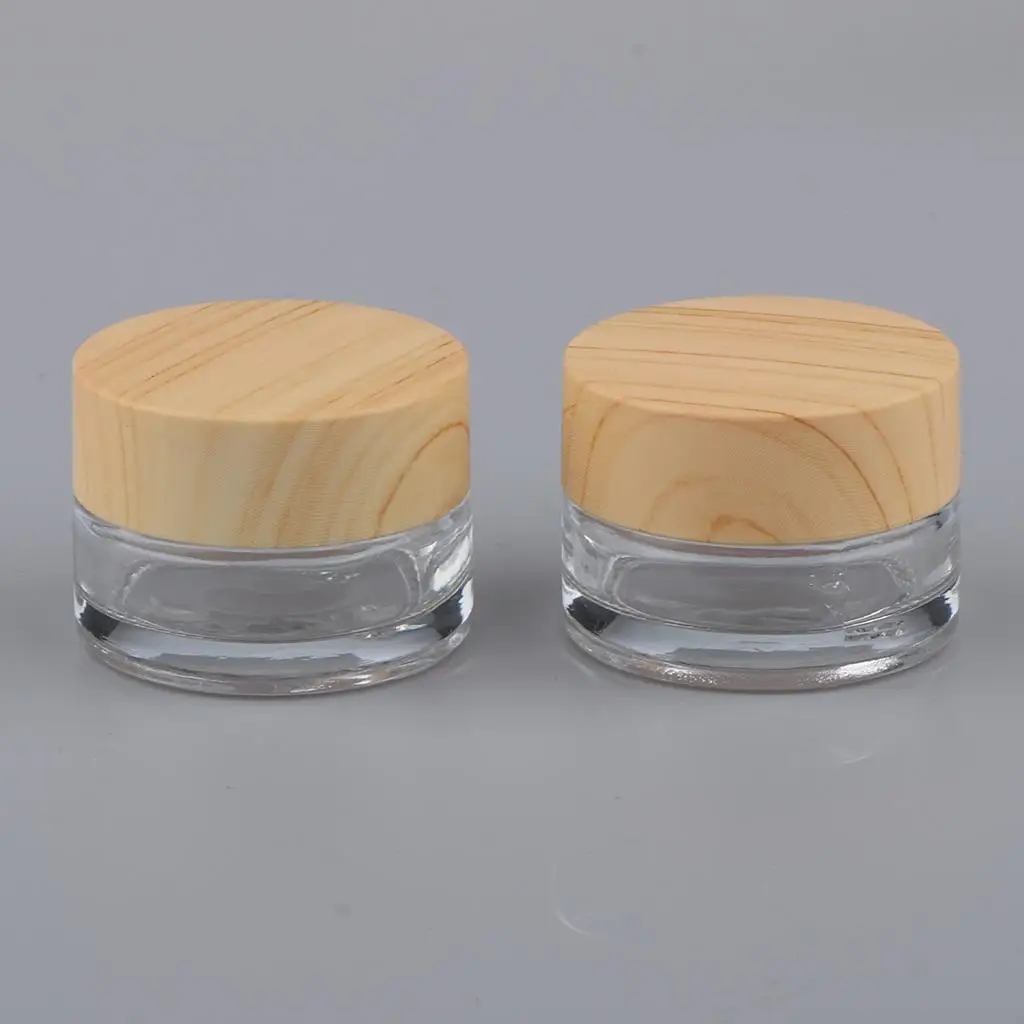 2 Pieces Glasses Cosmetics Jars Square   Gel Storage Tin Clear,Sealing,Non-,Refilled