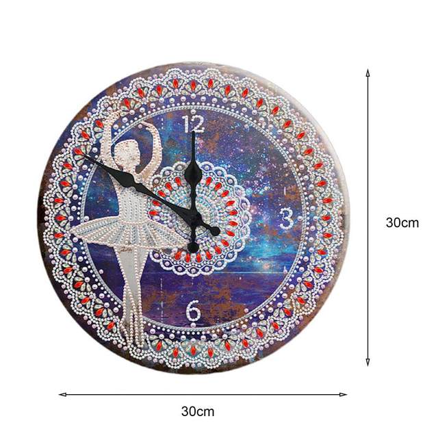 DIY 5D Artificial Diamond Painting By Number Kit Diamond Art Vintage Flower  Clock Special Shape Rhinestone Diamond Painting For Adults Beginners Color