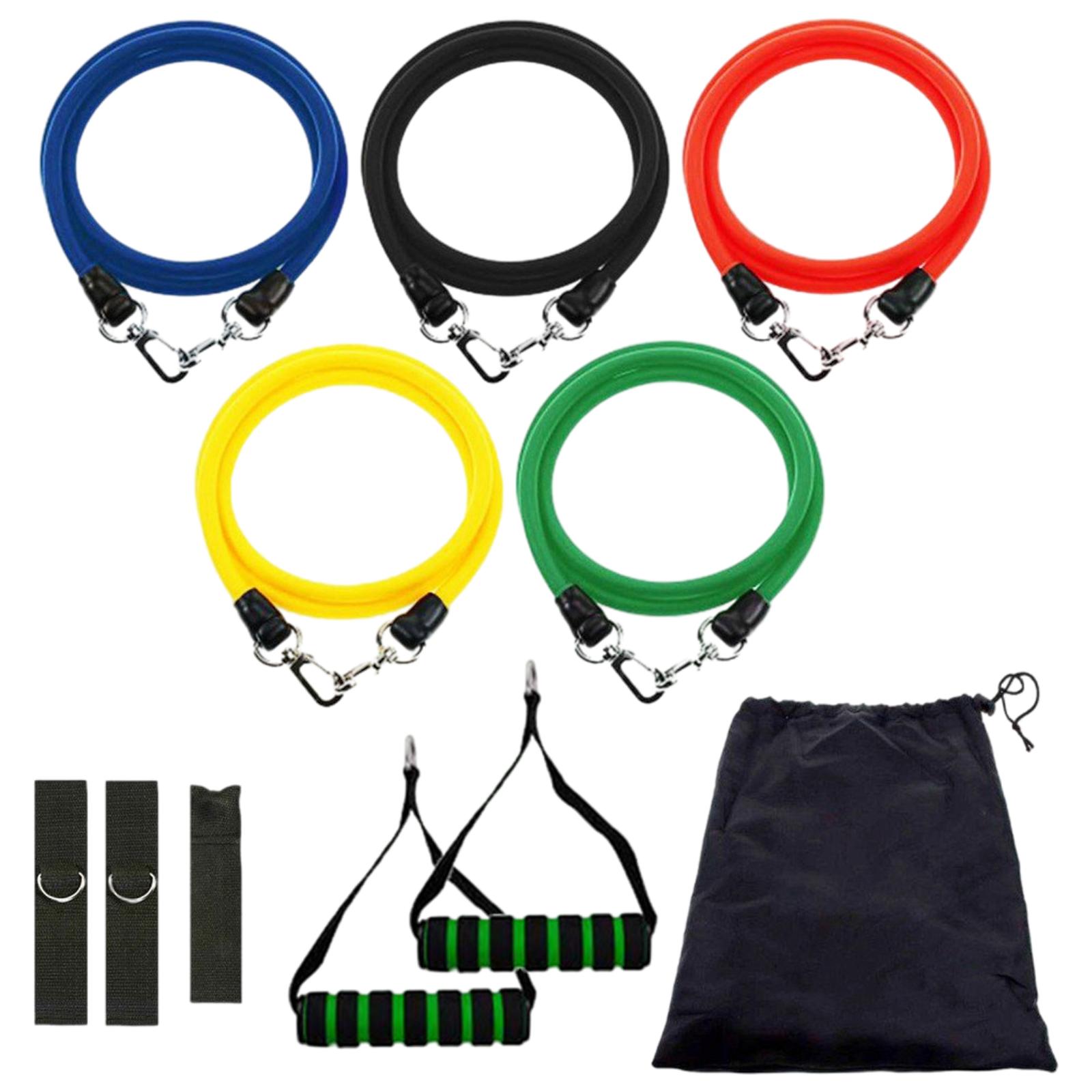 11pcs Training Resistance Tapes Set Fitness Belt Elastic Tubes Tension Rope