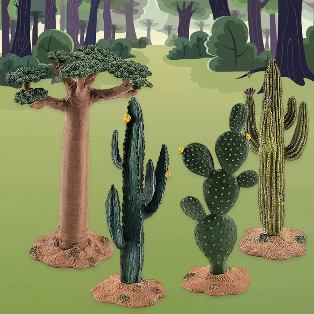 4pcs  Model Baobab Kids Cognitive Toys micro Landscape Decoration
