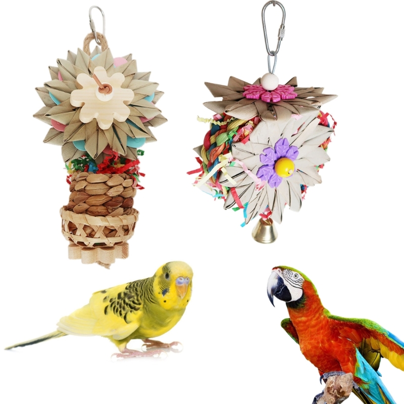 Title 2, Colorful Hanging Parrot Bird Molar Toy Parrot S...