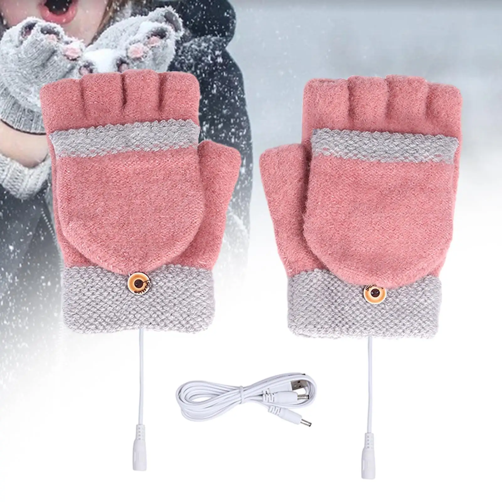 Electric Heated Gloves Hands Warmer Cold Weather Laptop Gloves Heating Gloves for Women for Winter Fishing Skiing Sports