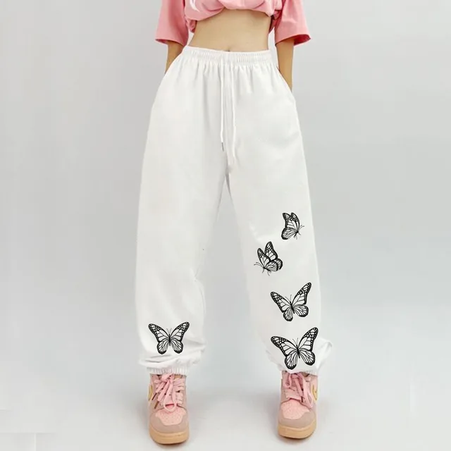 Pants For Women Plus Size With Pockets Loose Fit Elastic Drawstring Joggers  Butterfly Print Baggy Trousers Sweatpants Ropa Mujer - Pants & Capris -  AliExpress