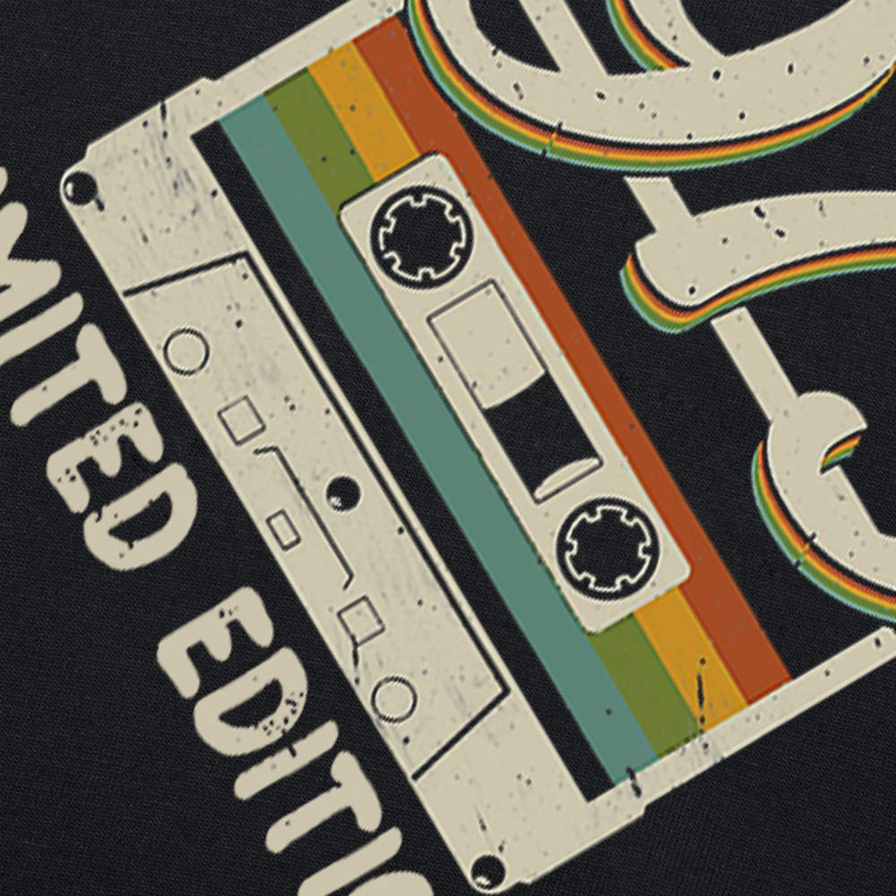 Hergestellt im Jahr 1979, limitierte Auflage, 45. Geburtstag, Kassettenband-T-Shirts, Sommer-Grafik, Baumwolle, Streetwear, kurzärmeliges T-Shirt für Herren – Detail 4