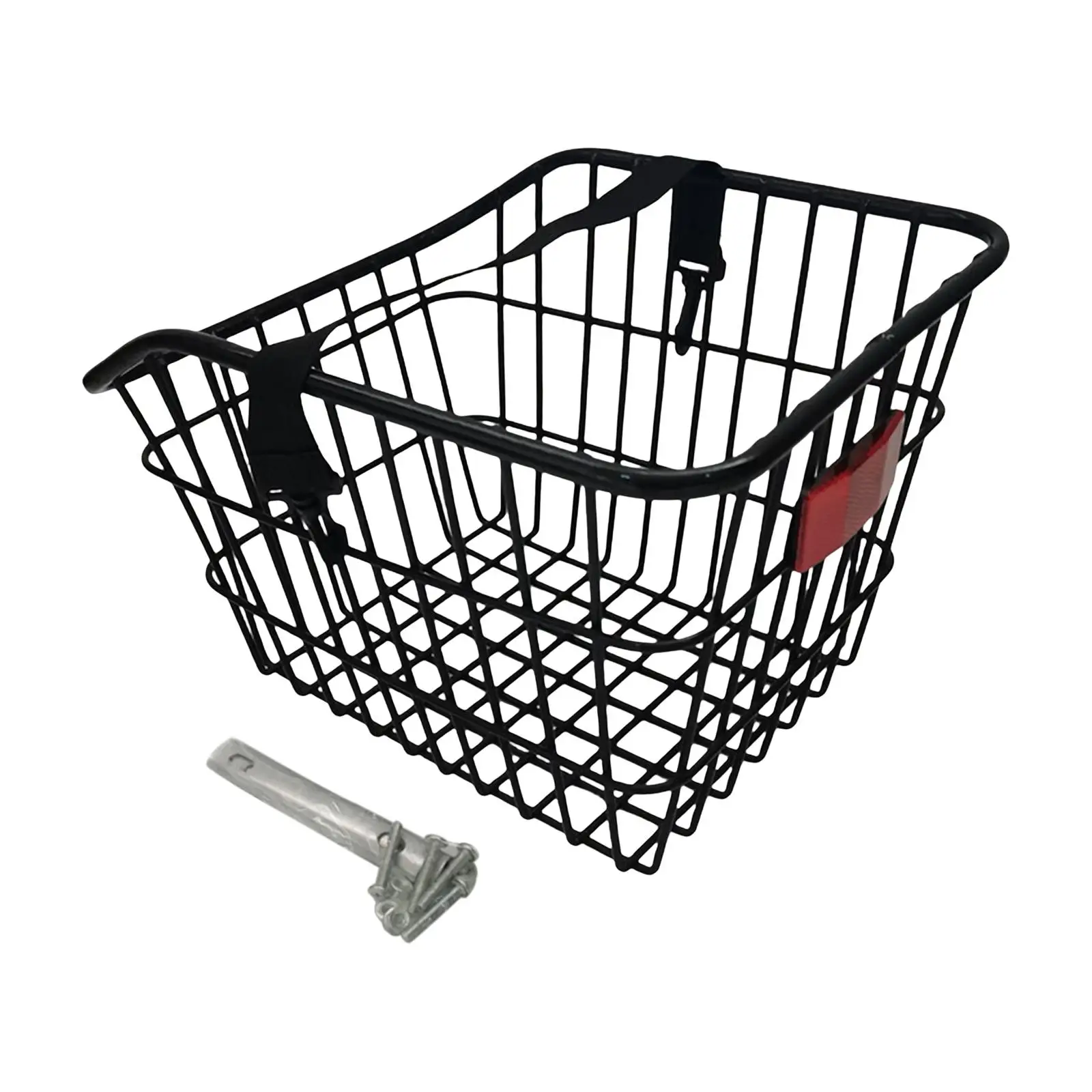 Thicken Bike Storage Basket with Bike Reflector Hanging Cycling Baskets for with Mesh Bottom Accessories Universal