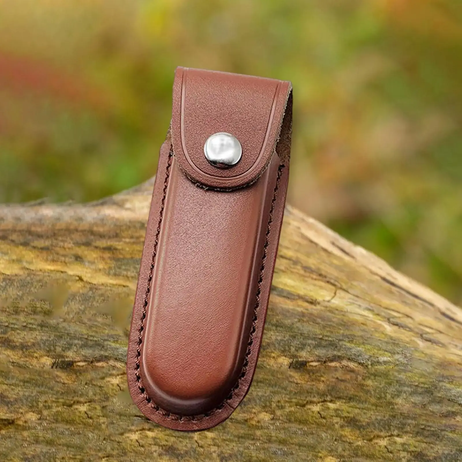 Leather Foldable Knives Hunting Holster Hiking Hunting Use for Pocket Knife Small Knife Belt Loop Design Easily Attach On Belt