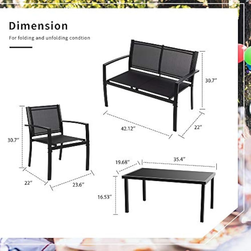 Title 5, Shintenchi 4 Pieces Patio Furniture Set All Wea...