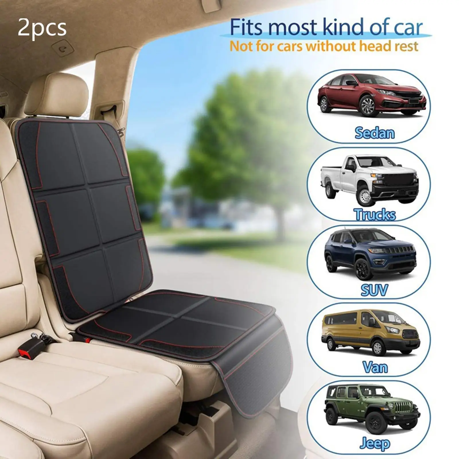 Auto Car Seat Protectors Cushion Waterproof with Storage Pockets for Truck SUV Child Safety