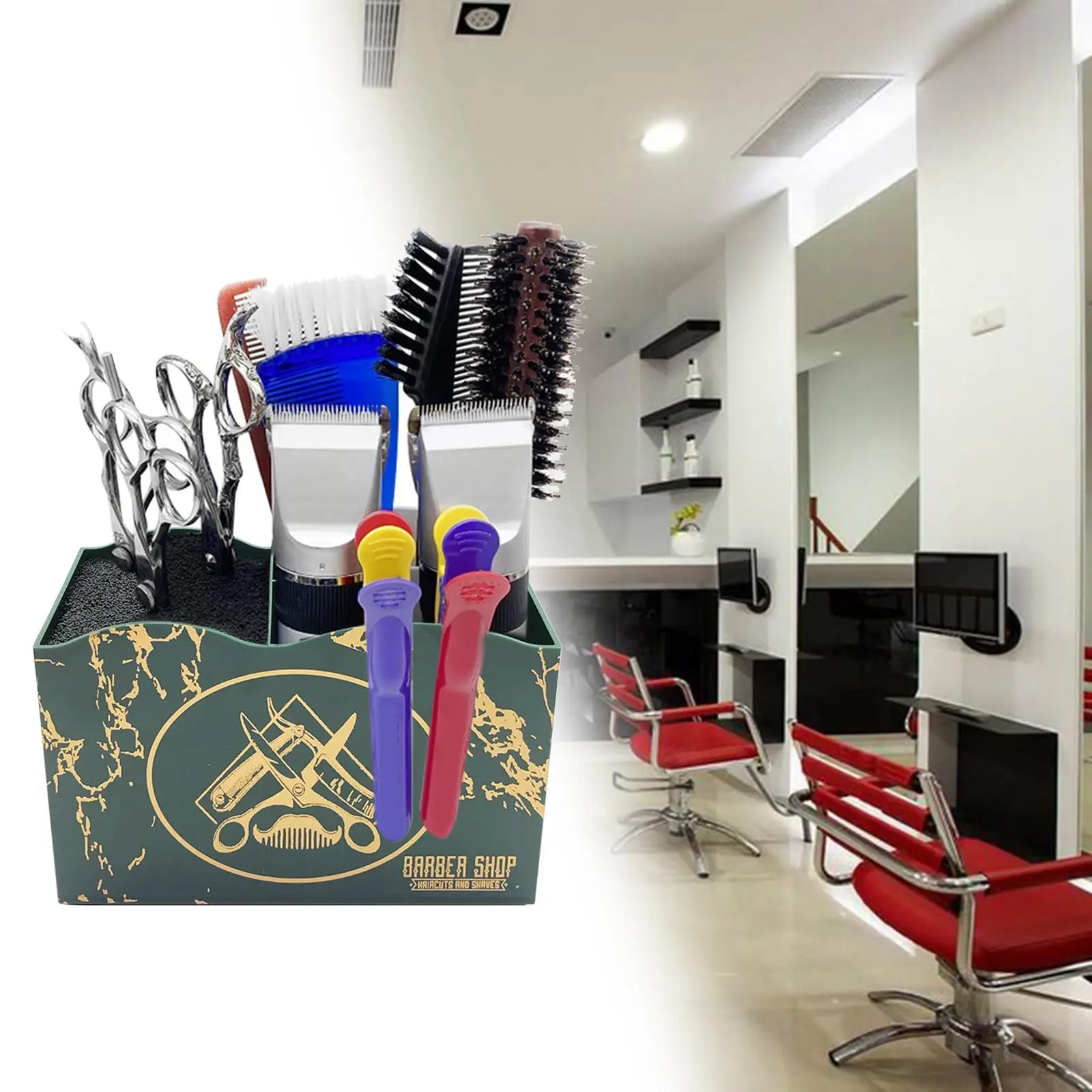Hairdressing Tool Storage Box Scissors Comb Clips Holder Rack Cosmetic Organizer for Barber Styling Tool Storage Shear Holder