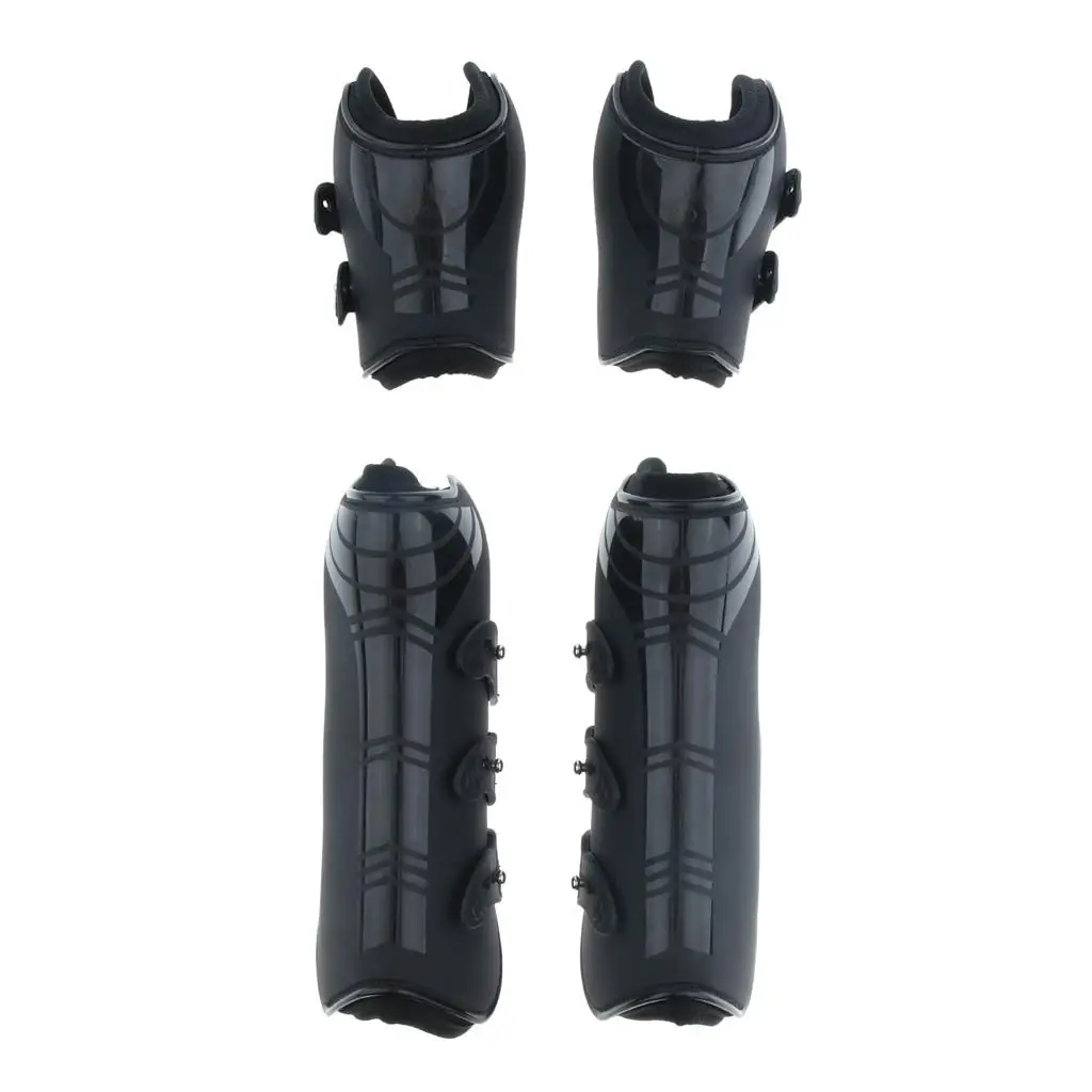 1 Pair Horse Tendon Boots, PU Shell, Horse Jumping Protection Cover for Horse Jumping Training Equipment