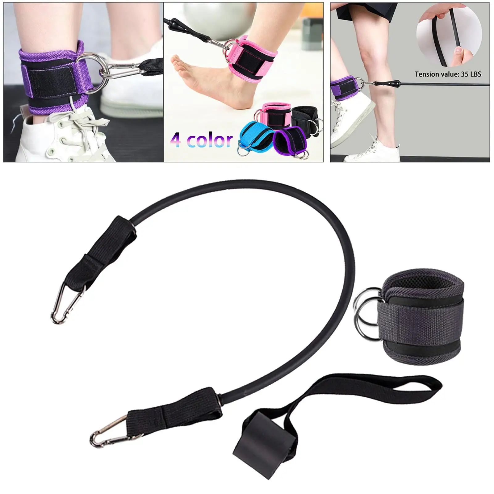 Resistance Band Set Ankle Strap Door Anchor Exercise Equipment Gym