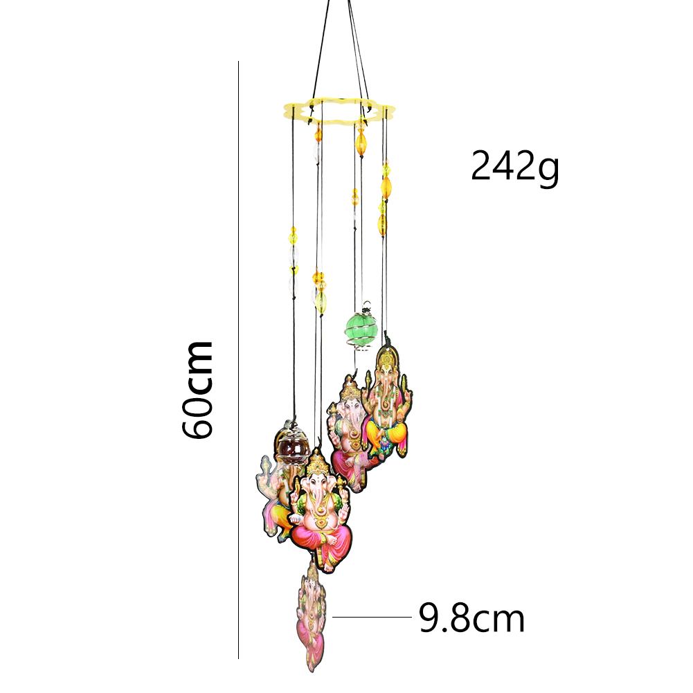 1pc Metall Fatima Hände Wind Glockenspiel Ornament Elefant Gott Farbe Glasur Druck Anhänger Amulett Glück Geschenke Feng Shui DIY Wohnkultur – Detail 2