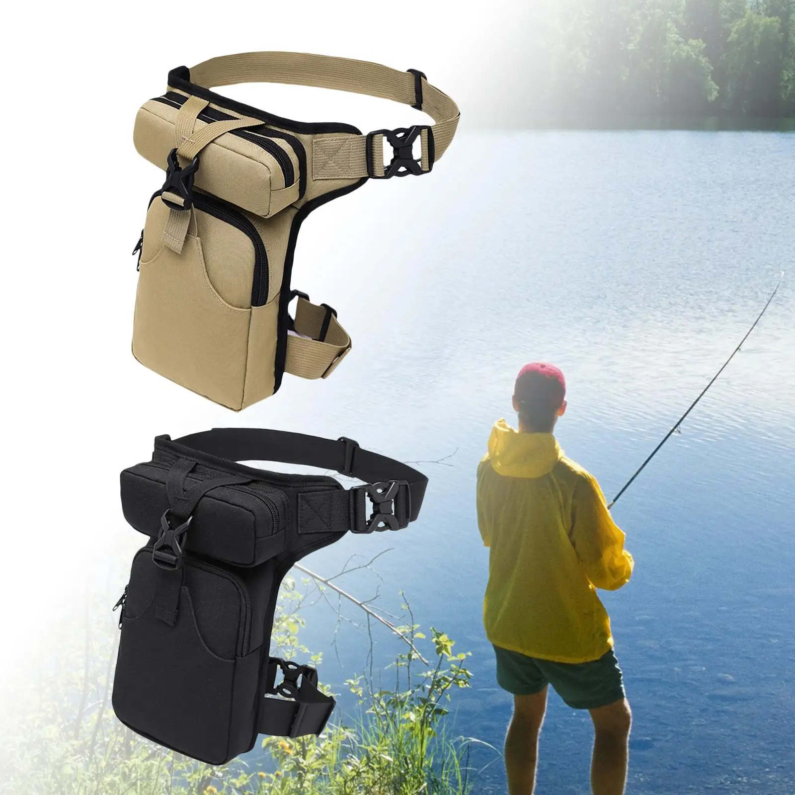 Waist Pack Thigh Pouch Bag for Outdoors Sports Adjustable Straps Durable