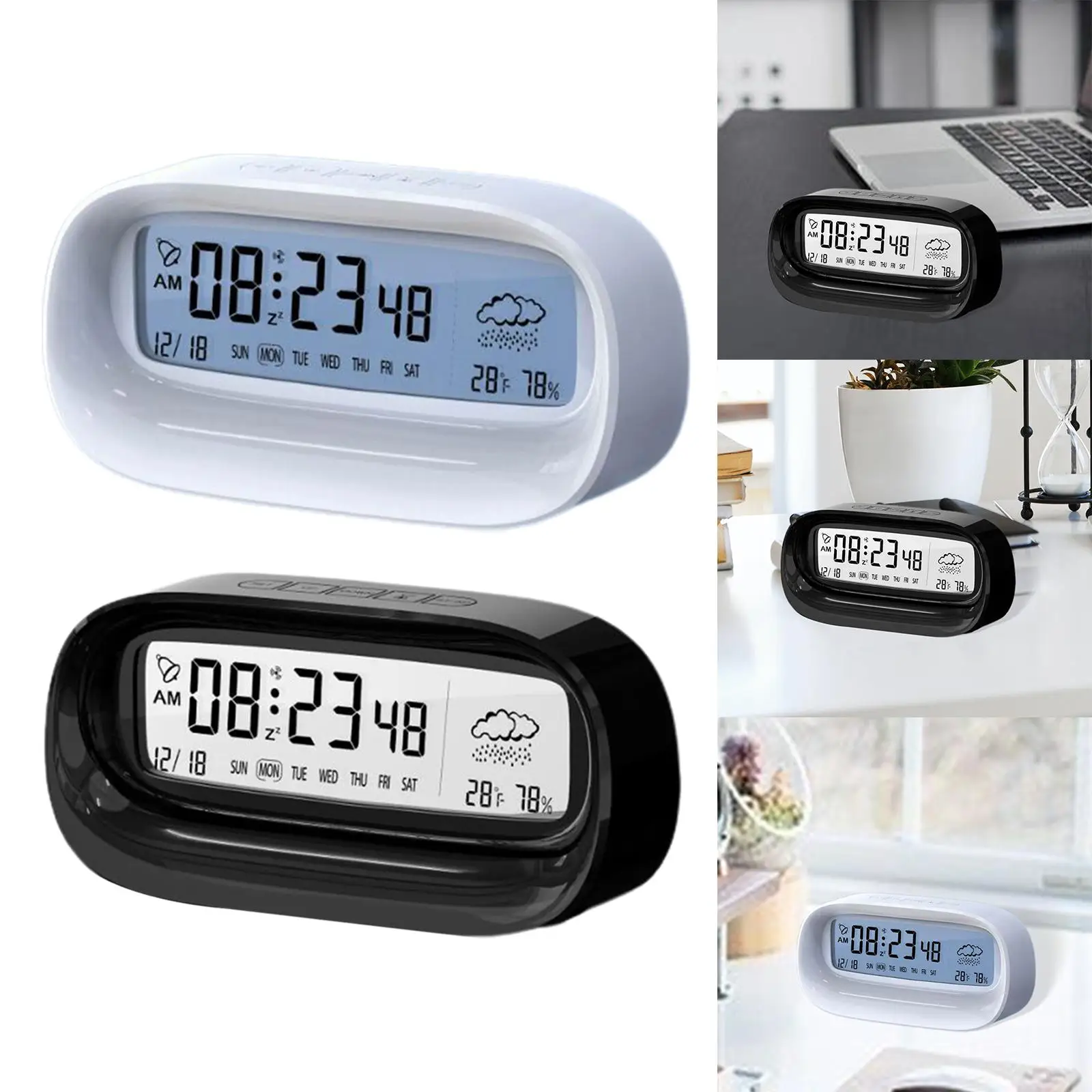 Desk Digital Alarm Clock with Date, Time and Week for Home Decoration