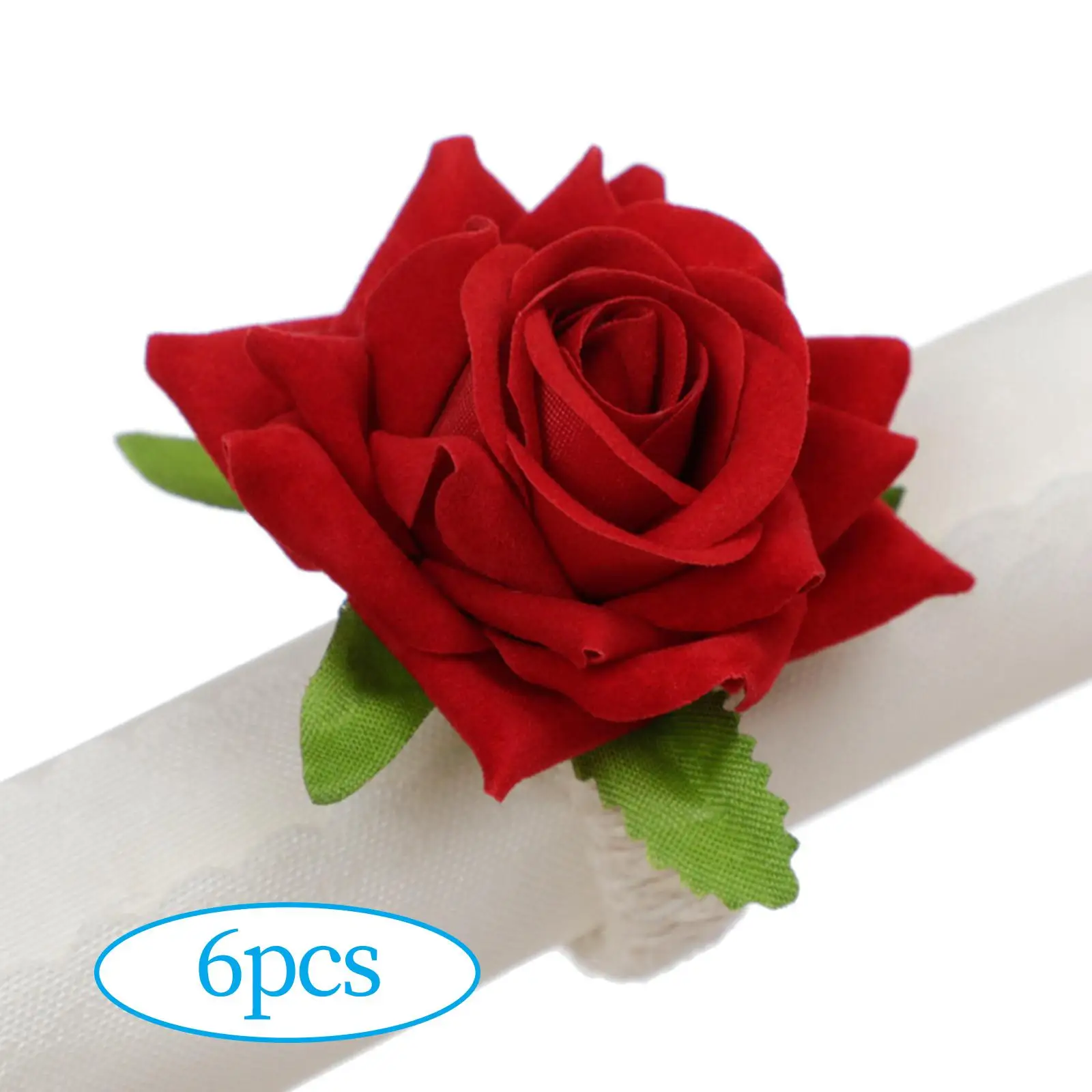 Handmade Rose Flowers Napkin Rings Napkin Holder Serviette Buckles Holder for Hotel Kitchen Wedding Party Decor