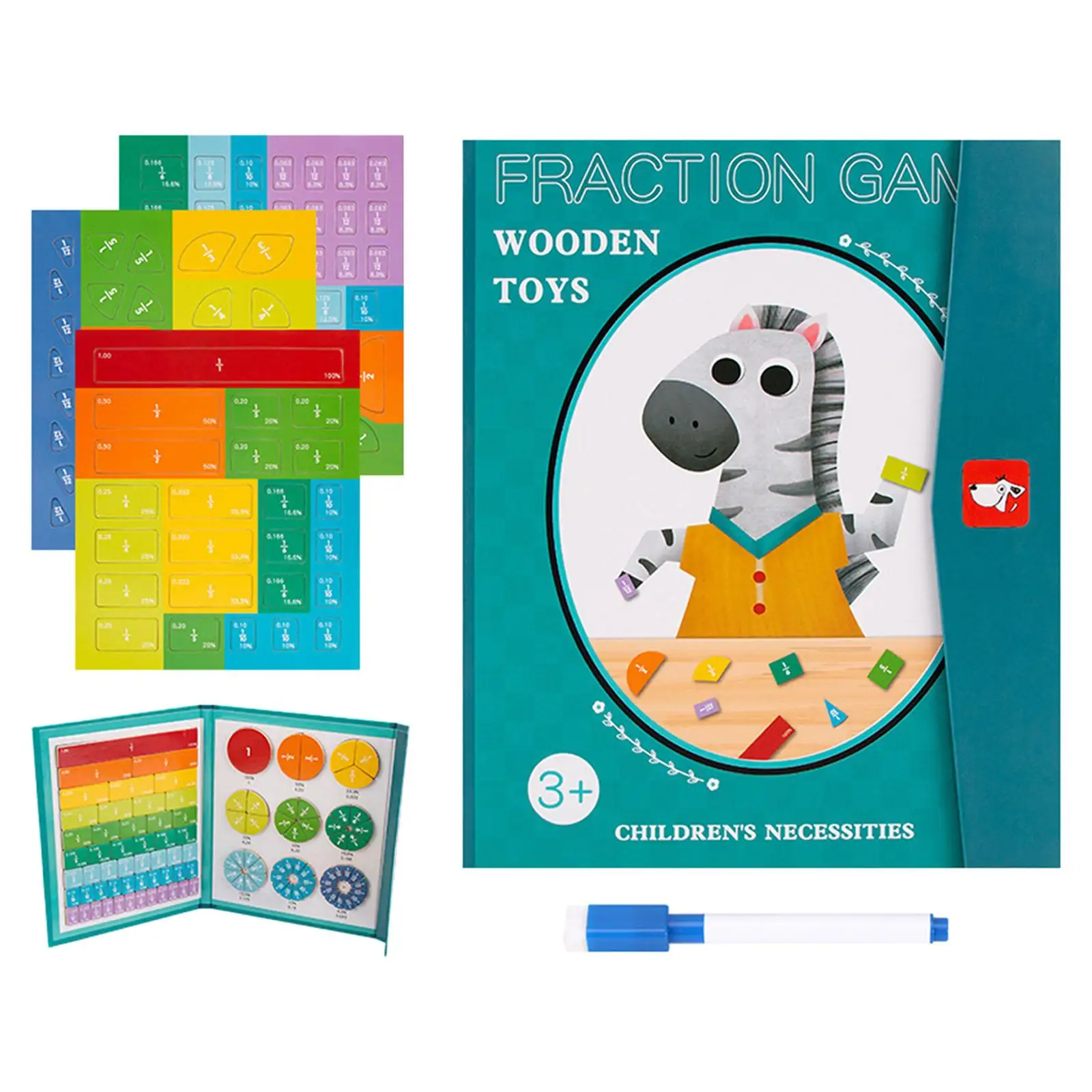 Fraction Learning Math Toy Elementary Manipulatives Arithmetic Teaching Aids