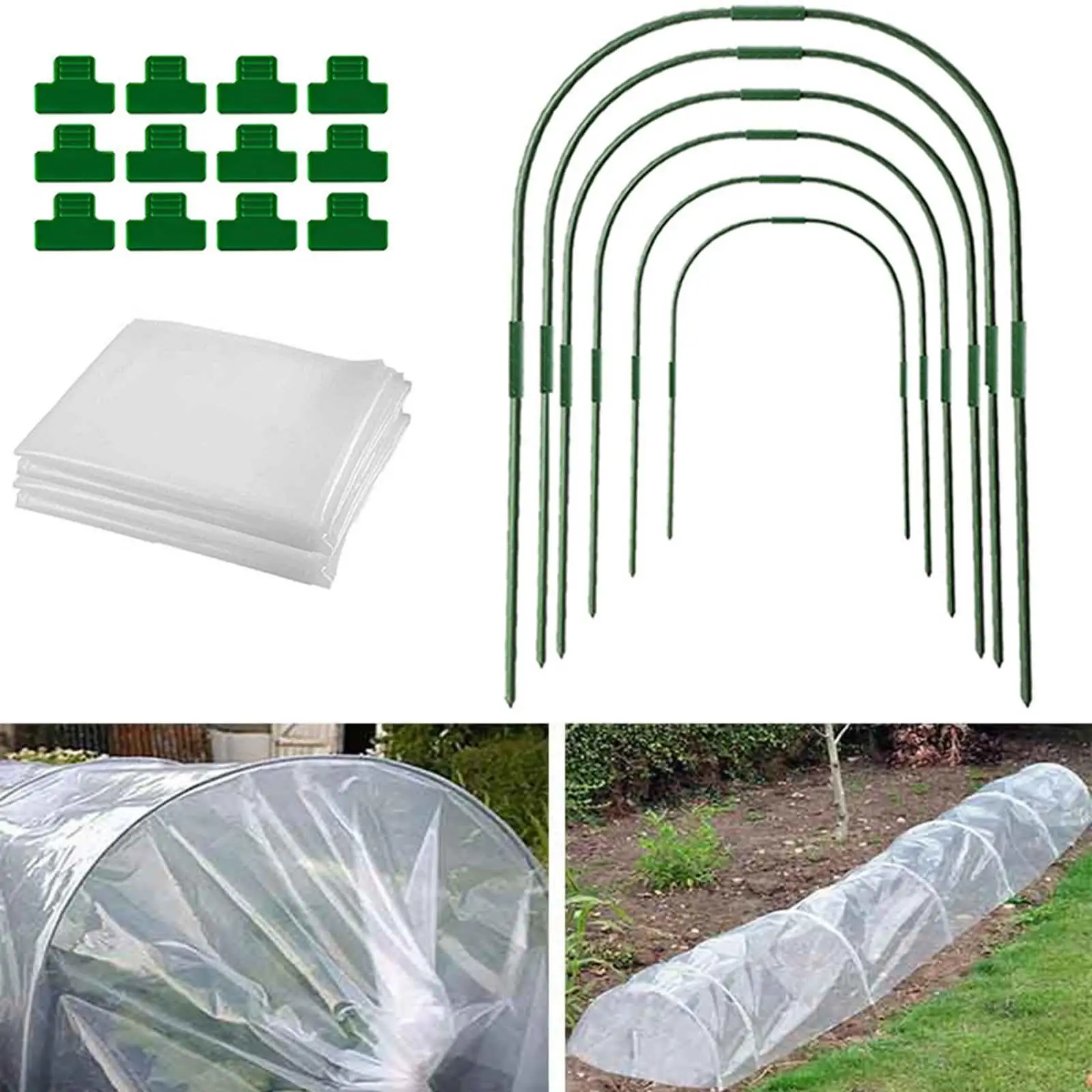 Planter Support Stakes Greenhouse Clamp Netting Tunnel Hoop Clip Frame Planter Support Grow Tunnel Greenhouse Hoop Kits Frame