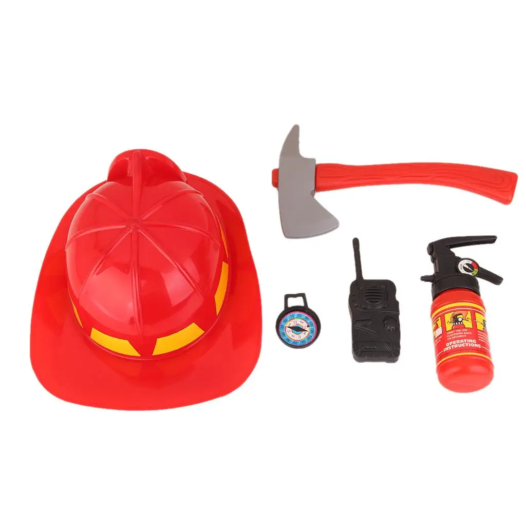 Playhouse Fireman Equipment Kit Set Kids Childrens Pretend Role-play Toy